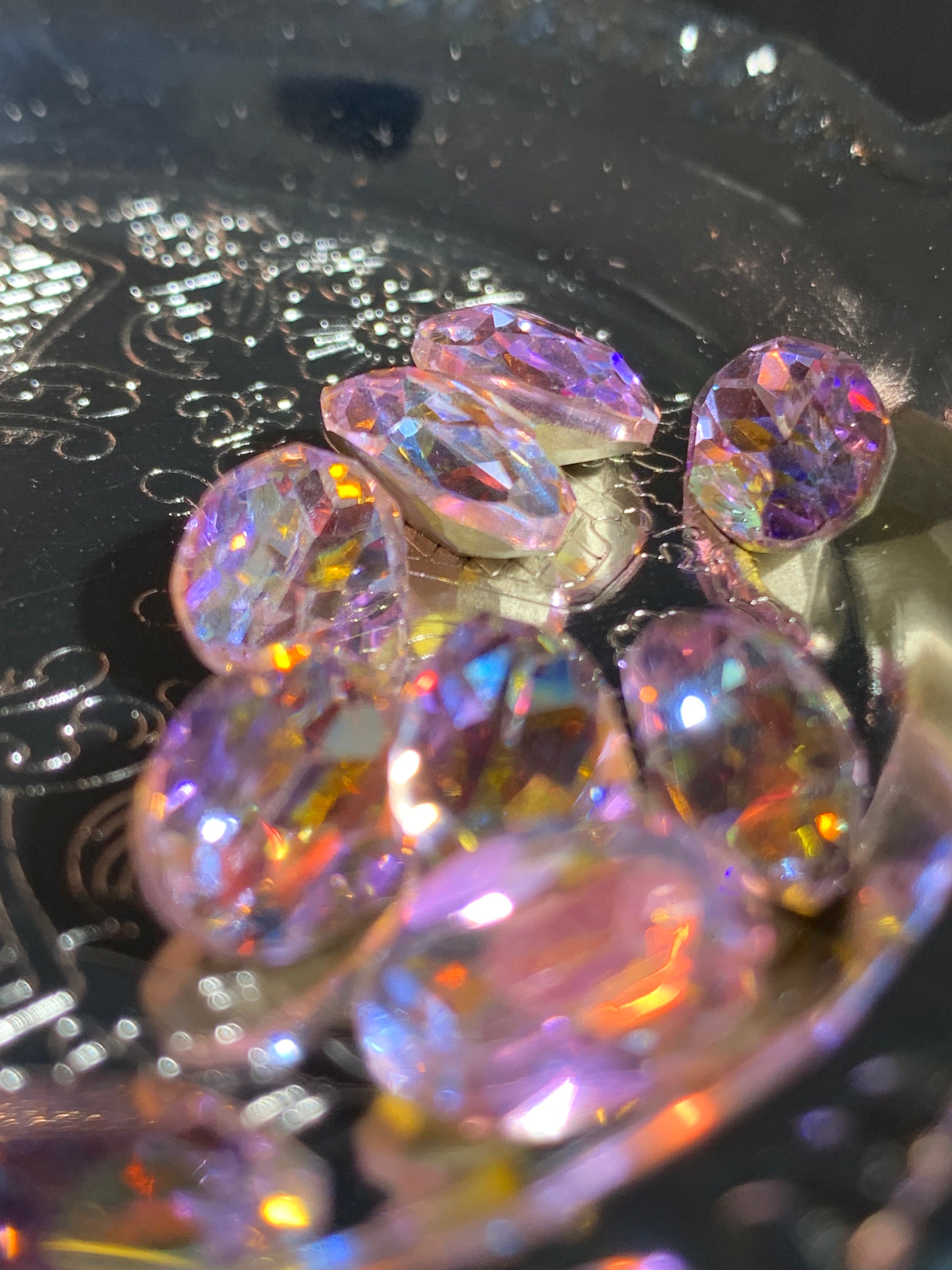 10PCS Cognac Pink 8*12mm Rhinestones for Nails Super Sparkly Diamond Cut Shapes Nail Art Decorations