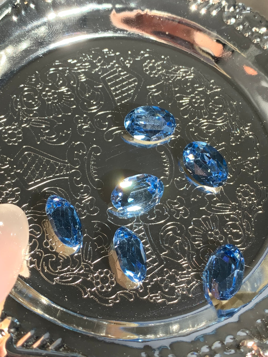 10PCS Blue 8*12mm Rhinestones for Nails Super Sparkly Diamond Cut Shapes Nail Art Decorations