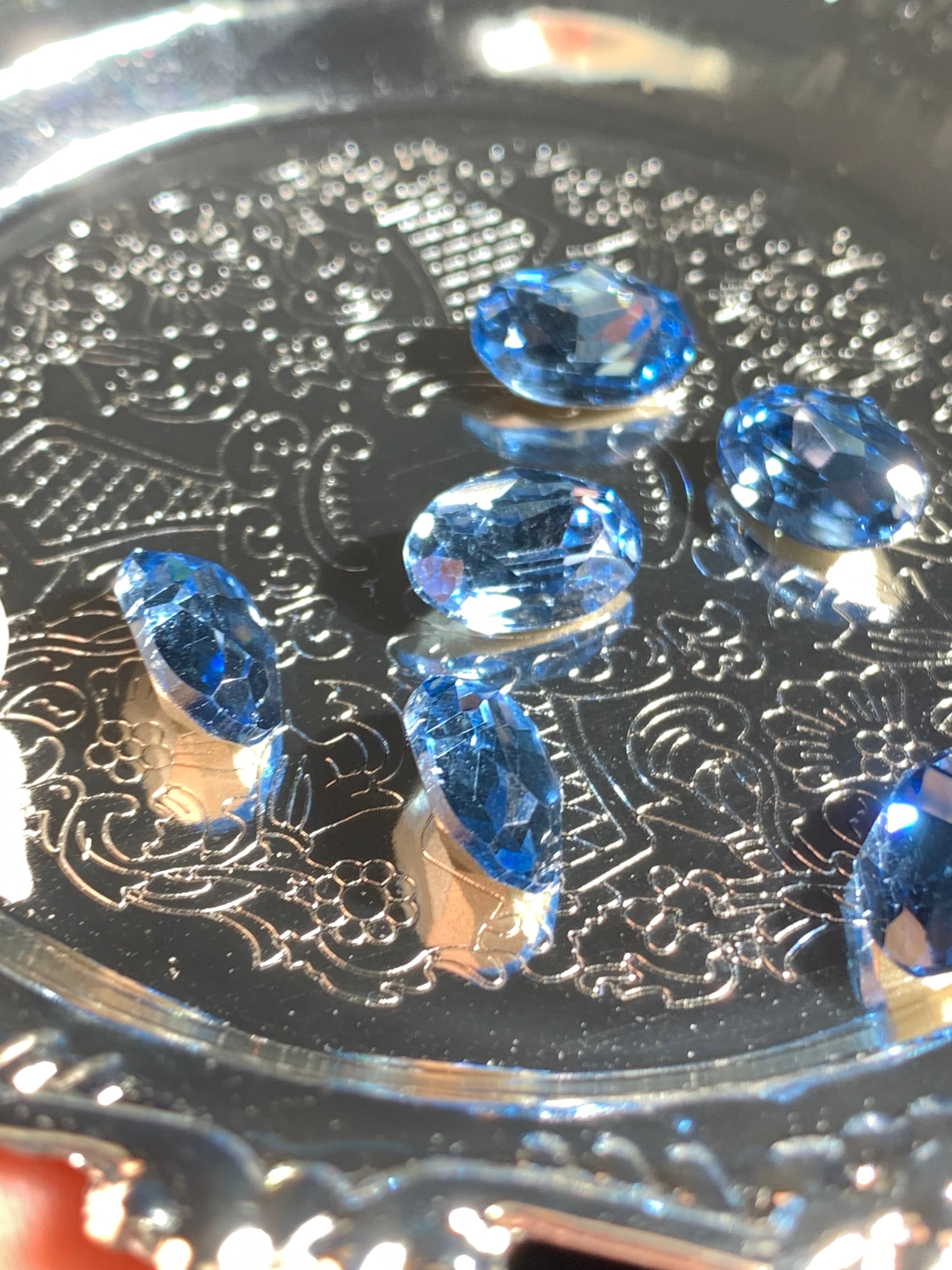 10PCS Blue 8*12mm Rhinestones for Nails Super Sparkly Diamond Cut Shapes Nail Art Decorations