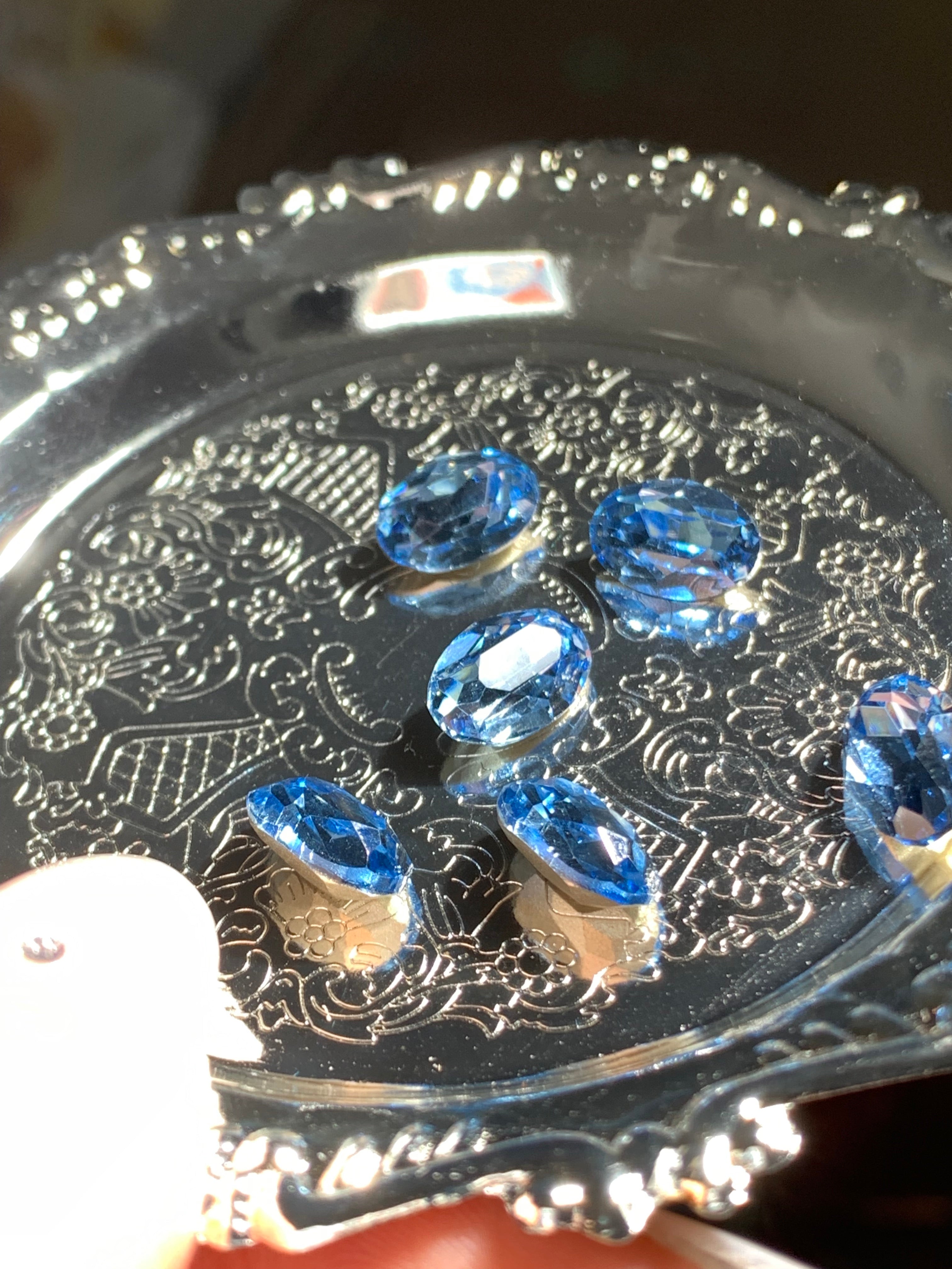 10PCS Blue 8*12mm Rhinestones for Nails Super Sparkly Diamond Cut Shapes Nail Art Decorations