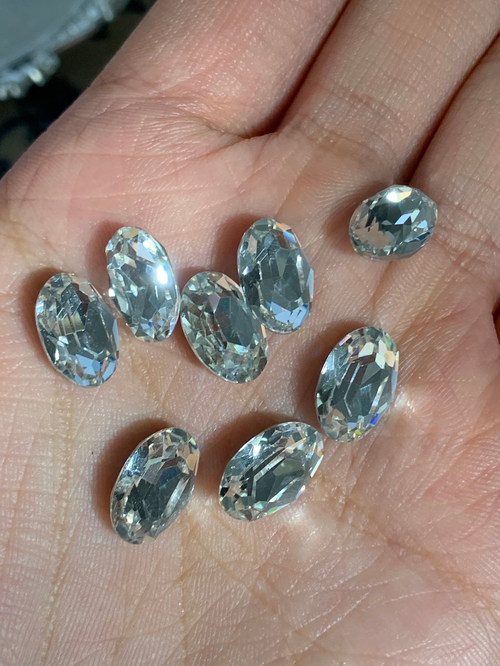 DIY Nail Charms 8*12mm Rhinestones Clear Super Sparkly Diamond Cut Shapes