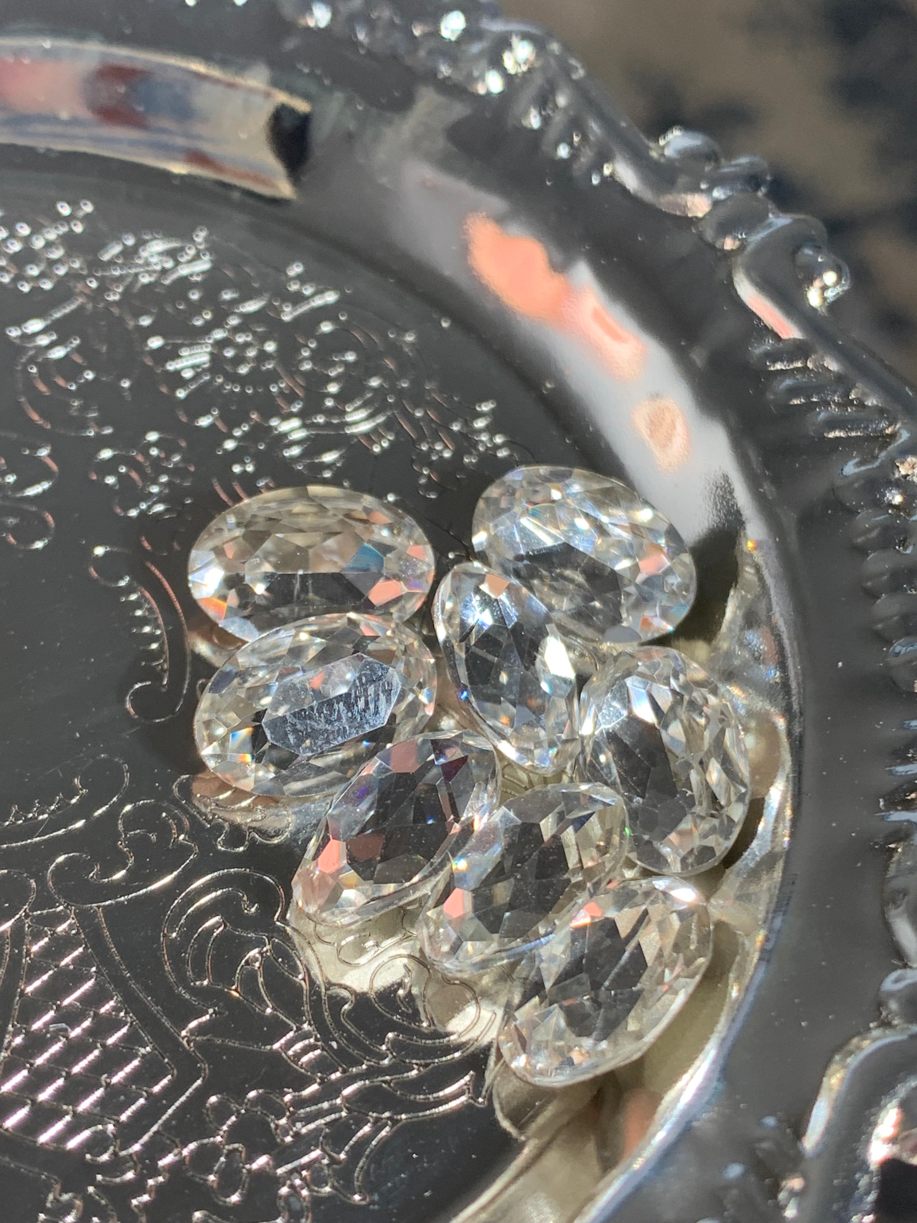 DIY Nail Charms 8*12mm Rhinestones Clear Super Sparkly Diamond Cut Shapes