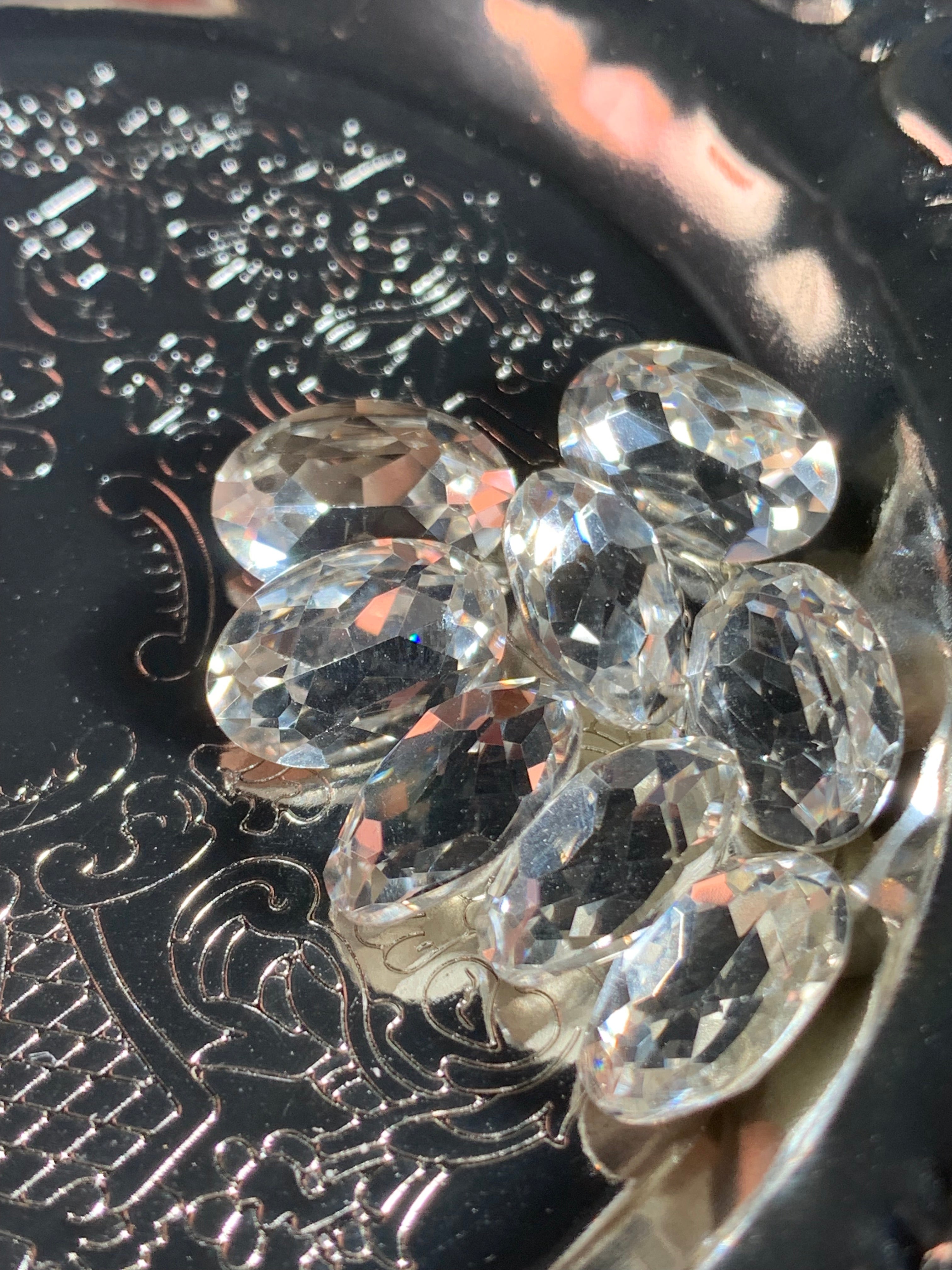DIY Nail Charms 8*12mm Rhinestones Clear Super Sparkly Diamond Cut Shapes